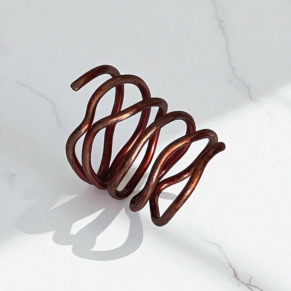 5 For $25💫Rustic Coiled Copper Colored Wire Ring - Picture 6 of 6
